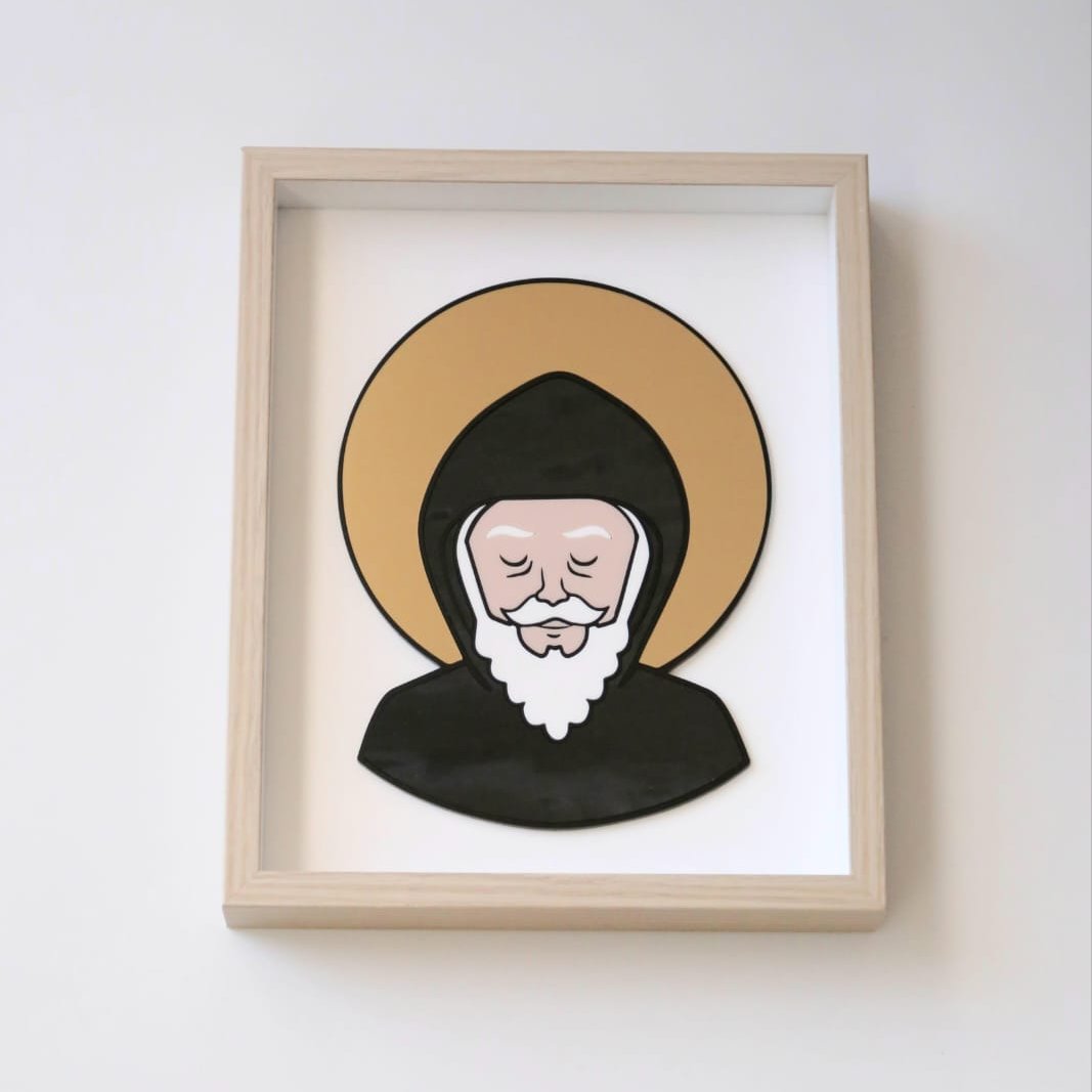 Saint Charbel Acrylic Portrait