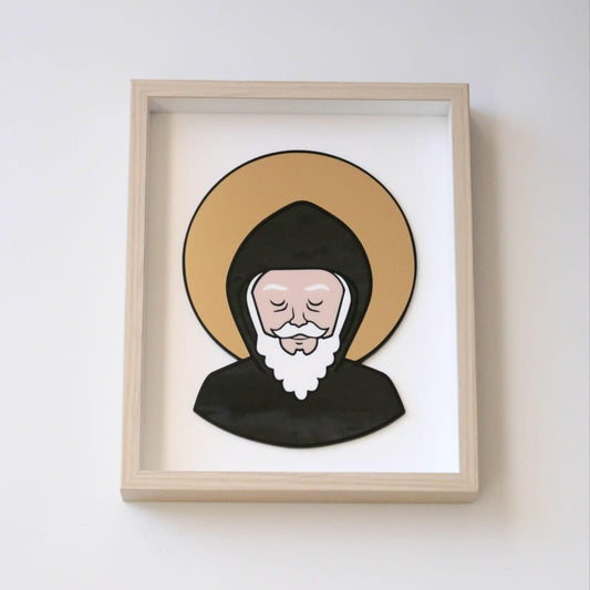 Saint Charbel Acrylic Portrait
